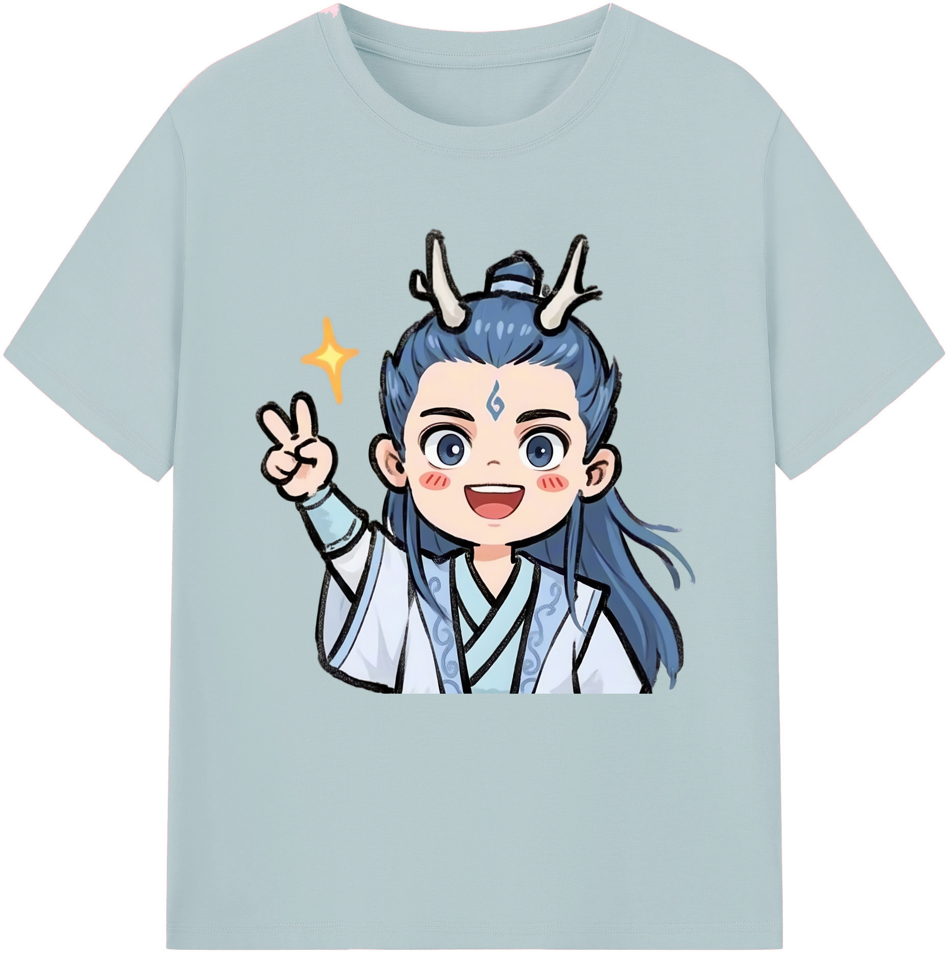 （画像用） Ne Zha 2 ナタ 魔童の大暴れ 綿100％半袖Tシャツ（フロントプリント）